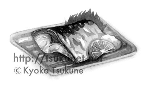 料理イラスト白黒