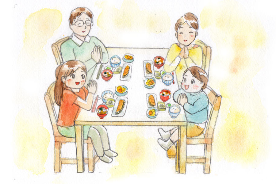 食事中イラスト