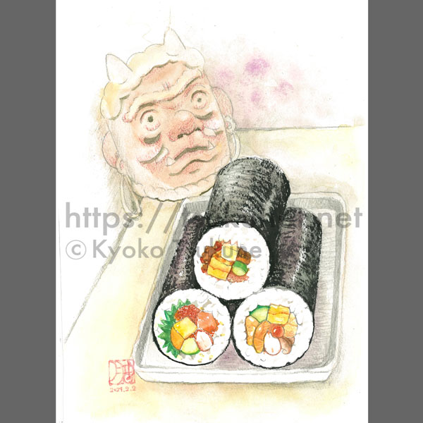 恵方巻きのイラスト