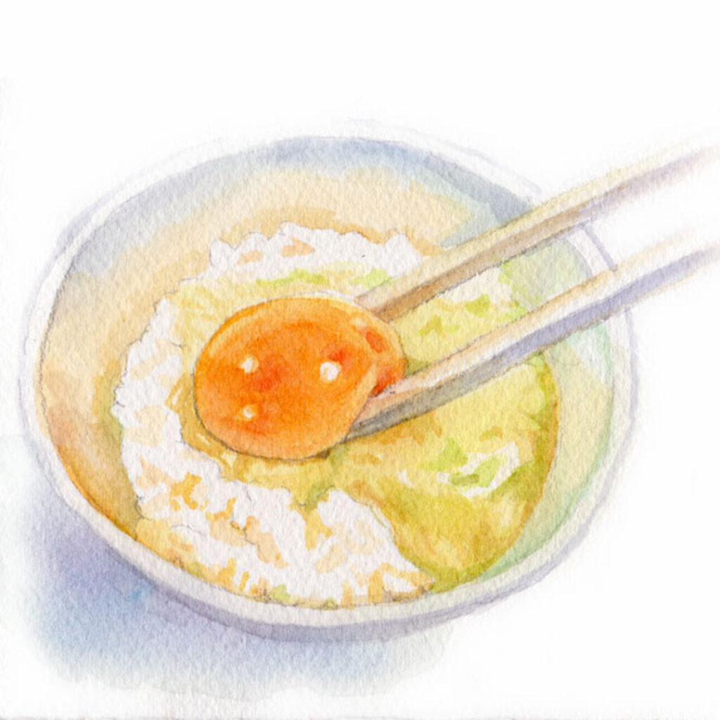 卵かけご飯手書きイラスト